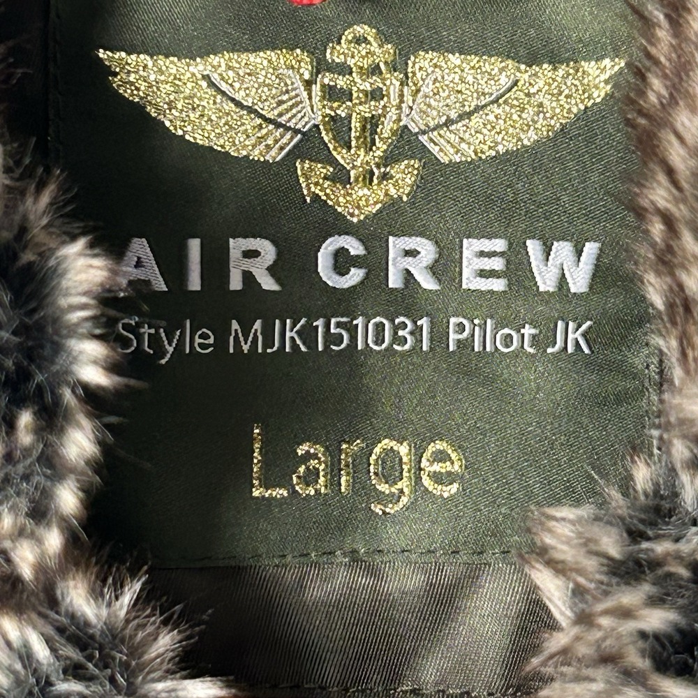 Top Gun Air Crew MJK151031 Pilot Jacket Lt Large Patches 4-Pocket Zip Nylon - Picture 3 of 14